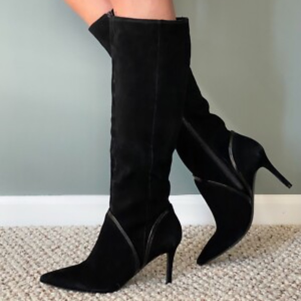 BLEECKER & BOND Maya Knee High Boot Pointed Toe Heel